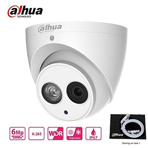 Dahua 6MP HD Security Camera, Mini Dome POE IP Camera IPC-HDW4631C-A,Fixed Lens 2.8mm,IP67,IR 30m Day and Night, H.265 Dome Camera，ONVIF, International Version