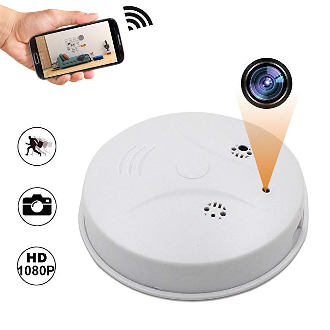 Camakt 2018 Upgrade WiFi Hidden Spy Camera Smoke Detector,HD 1080P Wireless Nanny Cam Motion Detector/Night Vision/Loop Recording for Home Security