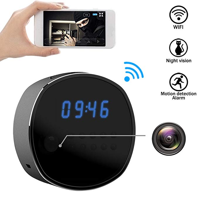 Wifi Hidden Camera Spy mini Cameras Clock HD 1080P Security Cam IR Night Vision Motion Detector Loop Recording for Home Surveillance