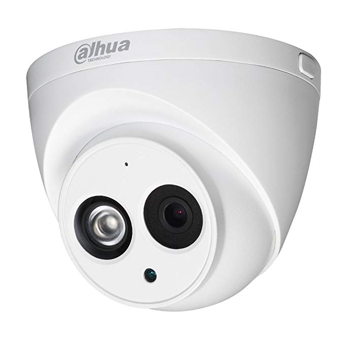 Dahua 4MP PoE IP Security Camera IPC-HDW4433C-A 2.8mm Lens,4 Megapixels Super HD 2688x1520 Outdoor Surveillance Camera Dome with Built-in Mic for Audio,50m IR Night Vision,H.265,IP67 Waterproof,ONVIF