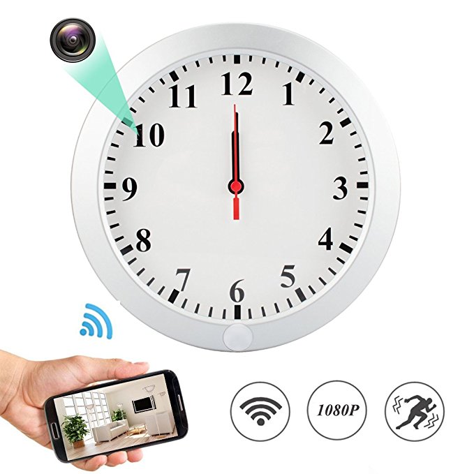 1080P WiFi Spy Hidden Camera Wall Clock Motion Detection Video Camera Remote View Camcorder Baby Pet Nanny Monitor Cameras for Home Surveillance Security