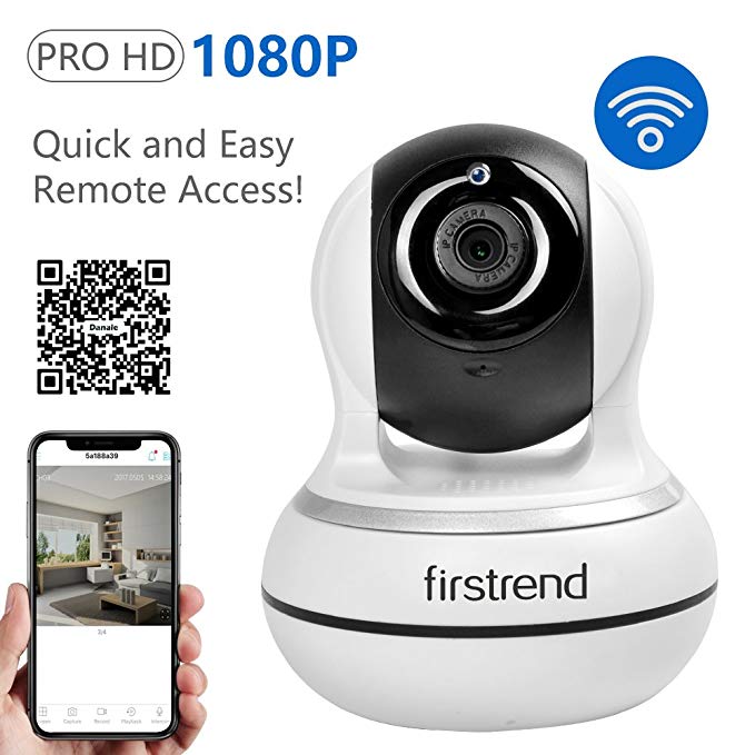 IP Camera, Firstrend 1080P HD Wireless Security Camera Wifi Surveillance Video Recorder With Two Way Audio Night Vision For home monitoring Pet Monitor