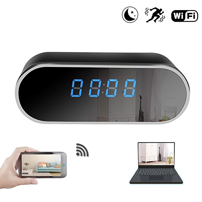 KAMRE WiFi Hidden Spy Camera Clock 12 Hour System,Full HD 1080P Wireless Camera with Motion Detection,Night Vision,Realtime Video,Covert Nanny Cam for Home Security