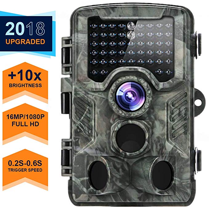 Trail Camera, 2018 Upgraded Distianert 1080P 16MP Hunting Game Camera, Wildlife Camera with Upgraded 850nm IR LEDs Night Vision 80ft, 2.4''LCD IP56 for Home Security Wildlife Monitoring/Hunting