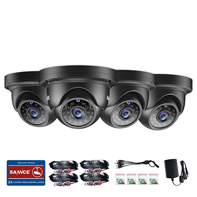 SANNCE Metal AHD1080P Dome Home Surveillance Security Camera for AHD DVR Recorder, 3.6mm Lens, 100ft Night Vision, IR Cut