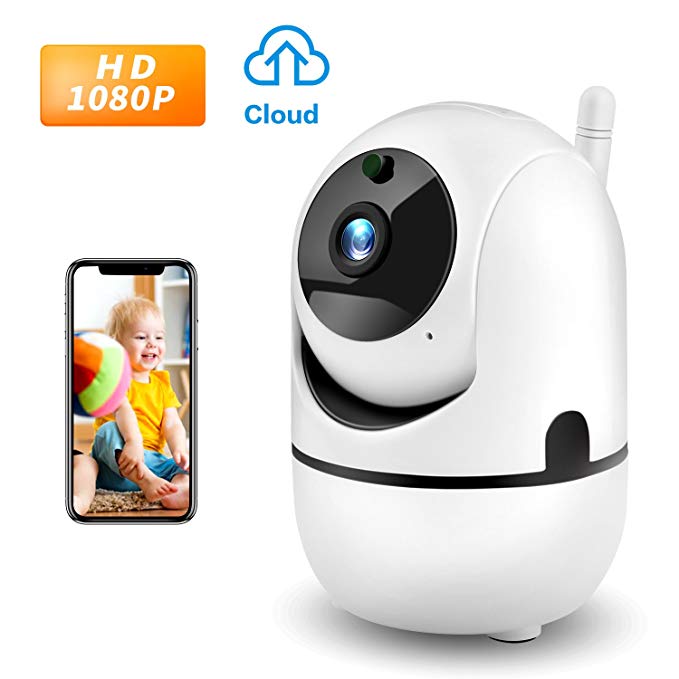 Tianbudz IP WiFi Camera Mini Cloud Storage IP Camera 30 Days Free Cloud Storage Service Motion Automatic Tracking Two Way Audio/Night Vision/Mobile View/PTZ(1080P+White)