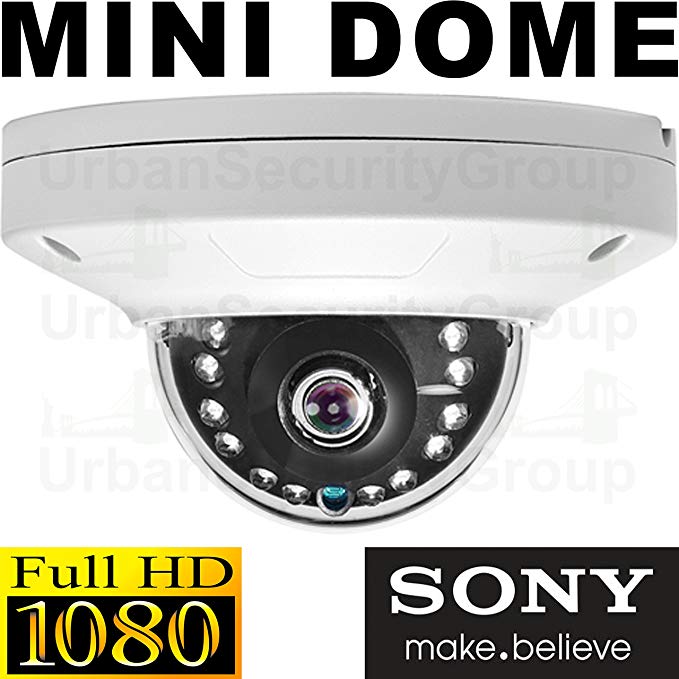 USG 2MP 1920x1080 Low Profile Elegant Dome Security Camera : 3.6mm Wide Angle HD Lens : Weatherproof Vandal-Proof : 12x IR LEDs : BNC Connector : Easy-to-Mount 2 Piece Design : TVI, CVI, AHD, Analog