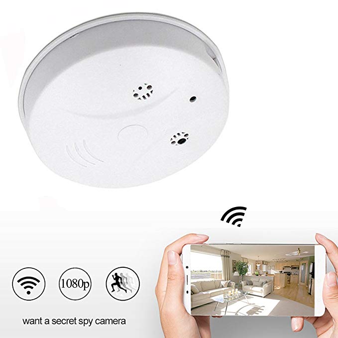 WIFI Hidden Spy Camera Smoke Detector, KAMRE HD 1080P Wireless Mini Video Recorder Nanny Cam for Home Security with Motion Detection, Support IOS/Android/Windows Remote View