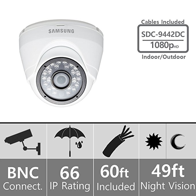 Samsung SDC-9442DC 1080p HD Weather-Resistant IP66 Dome Camera