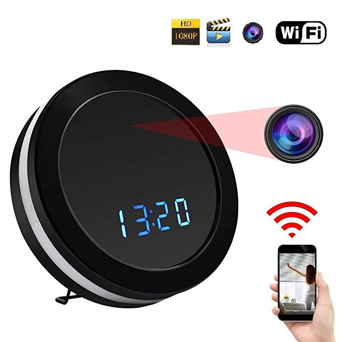 SIKVIO WIFI Hidden Camera Alarm Clock Camera HD 1080P Spy Camera Security Camera Wireless Nanny surveillance Camera with Motion Detection Night Vision