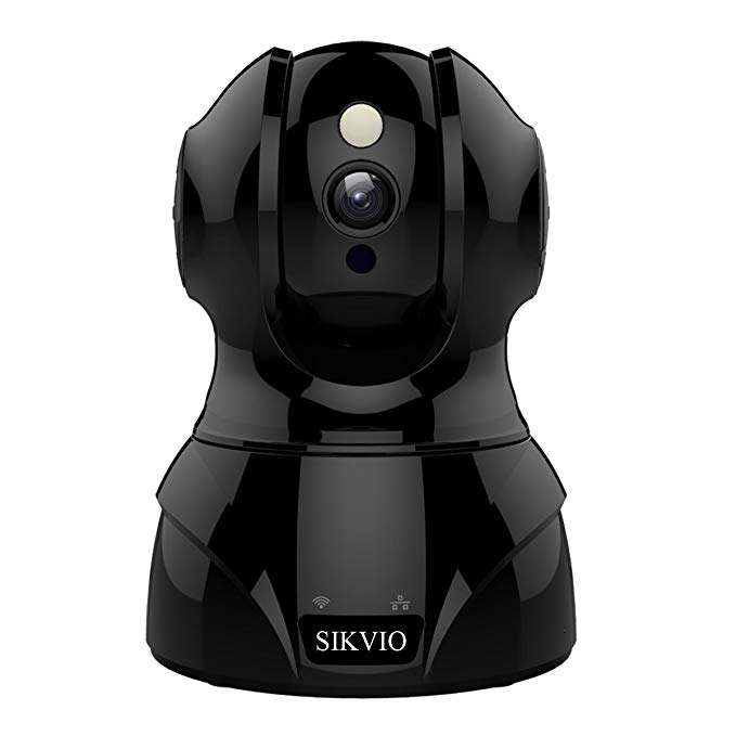 SIKVIO WiFi Home Security Surveillance IP Camera 1080P With Sound & Motion Detection Motion Tracker Two-Way Audio Night Vision Work with Alexa For iPhone/Android Phone/iPad/PC - Free Cloud Service