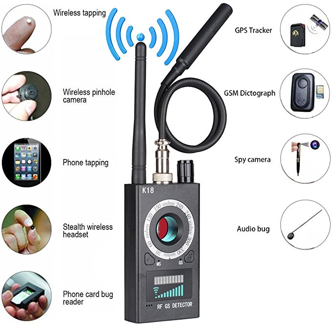 JMDHKK Anti Spy RF detector wireless Bug detector signal for Hidden Camera Laser Lens GSM Listening Device Finder Radar Radio Scanner Wireless Signal Alarm