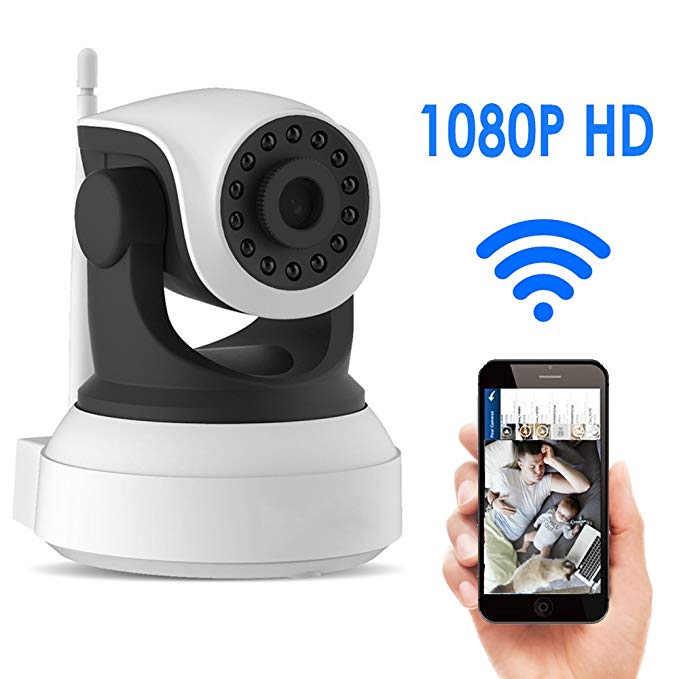 Smart Wireless Security Camera, Banne Baby Indoor Wifi Security Monitor System 1080P HD Pan 355° Tilt 80° Camera for Android/iOS/iPhone/iPad/Tablet