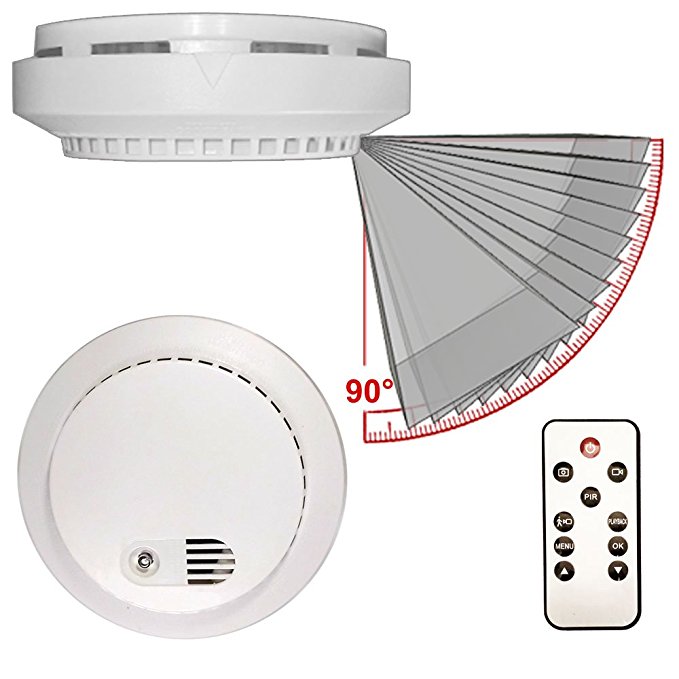 PalmVID DVR LITE Smoke Detector Hidden Camera Spy Camera with Adjustable View