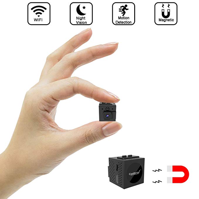 Mini WiFi Spy Camera, Conbrov WF98 960P Wireless Hidden Camera Body Camera Video Recorder with Motion Detection and Night Vision for Home Security, Support Max 128GB (No SD Card) - New Version