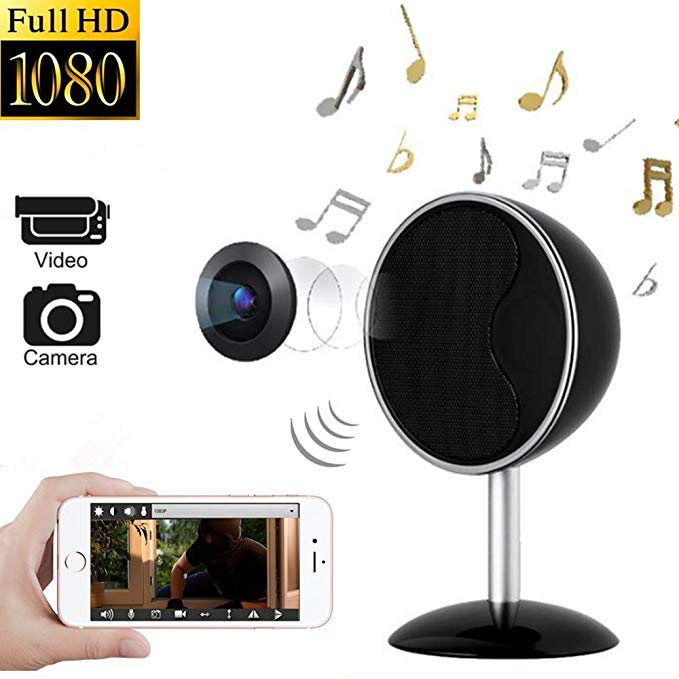 Hidden Camera Bluetooth Speakers Spy Camera - 1080P WIFI HD Night Vision Wireless 170° Video Recorder Real Time View Nanny Cam