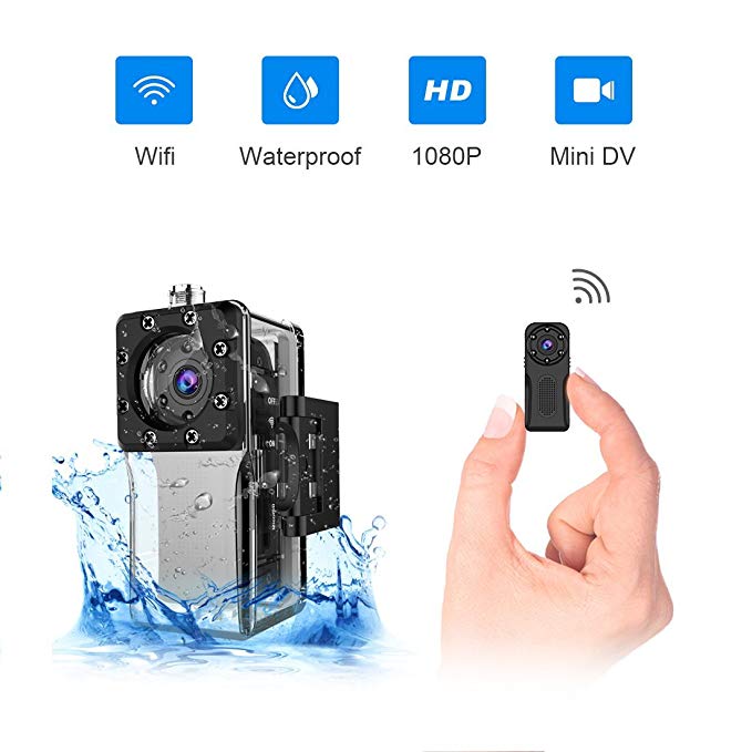 Waterproof Wifi Mini Spy Hidden Camera,ZZCP Full HD 1080P Portable Small Wireless Nanny Cam With Night Vision and Motion Detection,Perfect Covert Tiny Security Camera for Indoor and Outdoor