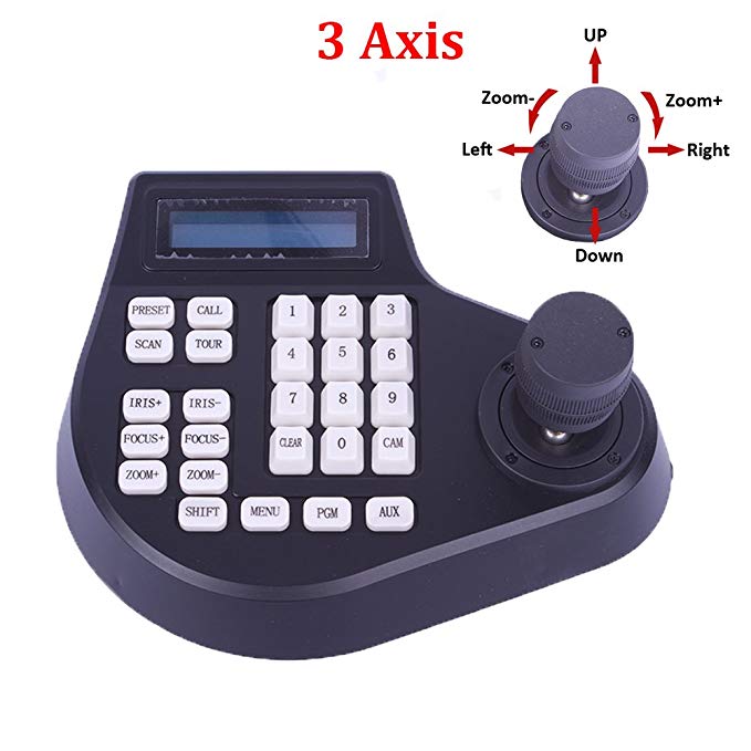 3 Axis Pan Tilt Zoom PTZ Controller Joystick LCD Display CCTV Dome Camera 3D Keyboard Controller