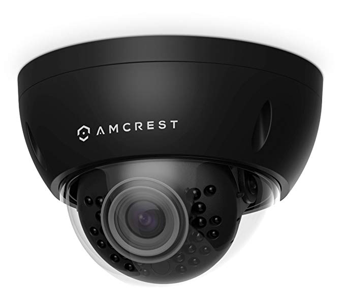 Amcrest ProHD Outdoor 3 Megapixel POE Vandal Dome IP Security Camera - IP67 Weatherproof, IK10 Vandal-Proof, 3MP (2048 TVL), IP3M-956E (Black) (Certified Refurbished)