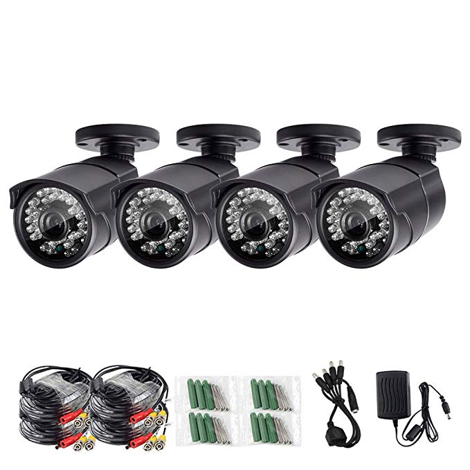 Anlink 4 Pack 900TVL 960H Outdoor Indoor 100Ft Night Vision Waterproof Security Surveillance CCTV Bullet Cameras