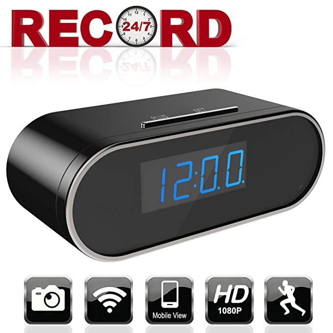 WiFi 1080P Hidden Camera Clock, Spy Camera, Nanny Camera Motion Detection Loop Recording Home Office Security Surveillance