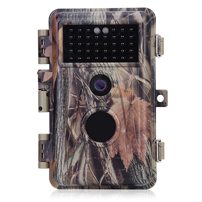 [Upgraded] BlazeVideo 16MP HD 1080P Video Trail Game Camera Hunters Wildlife Hunting Cam No Glow 38 IR LEDs 65ft Night Vision PIR Motion Activated Sensor IP66 Waterproof Password Protected 2.4