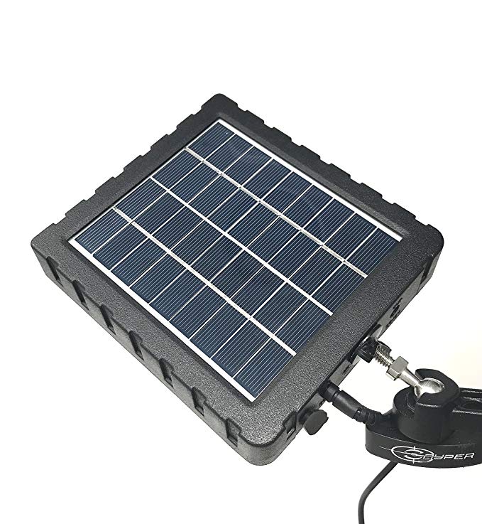 Snyper Hunting Products 12V Solar Panel Kit for Snyper Cameras with 2 Rechargeable Internal Lithium Batteries