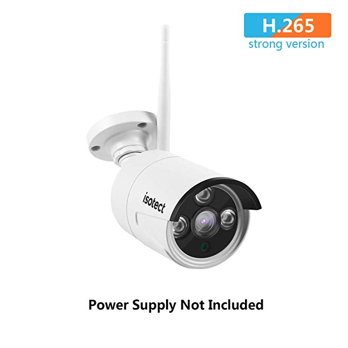 H.265 Newest Strong WiFi Full HD 1080P Surveillance CCTV Waterproof Outdoor Indoor Bullet Camera 65ft IR Night Vision for Wireless Security Camera System,No Power Adapter