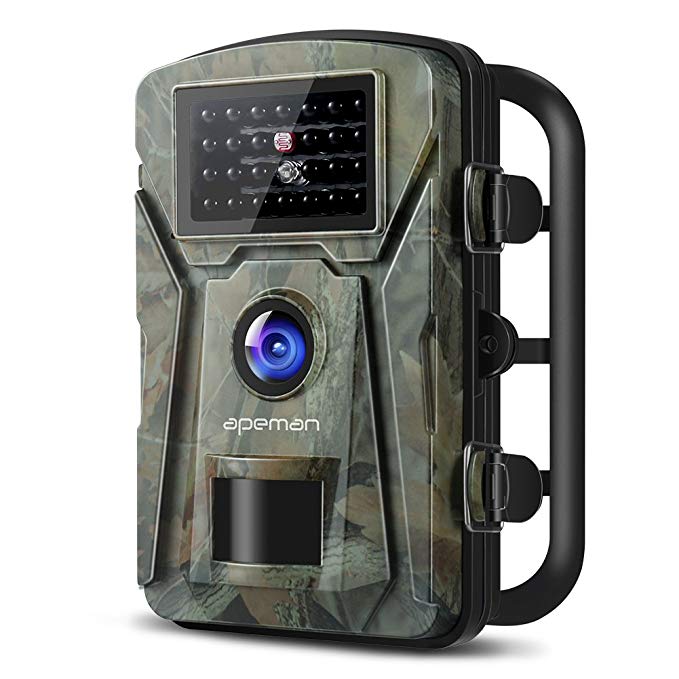 APEMAN Trail Camera 12MP 1080P Wildlife Camera with 26Pcs 940nm IR LEDs IP66 Spray Waterproof Hunting Camera for Outdoor Nature, Garden, Home Security Surveillance (Green)