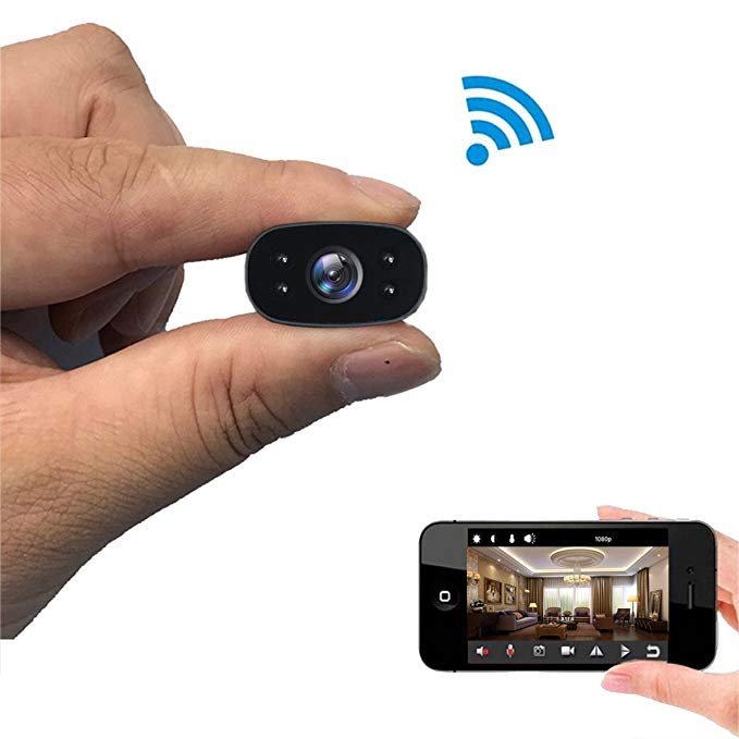 PNZEO W3 Mini Spy Camera 1080P HD Wireless WiFi Hidden Cameras IR Night-Vision Camera Tiny 140° Wide-View-Angle Video Recorder Surveillance Cameras Remote View Motion-Detection(Night Vision Version)