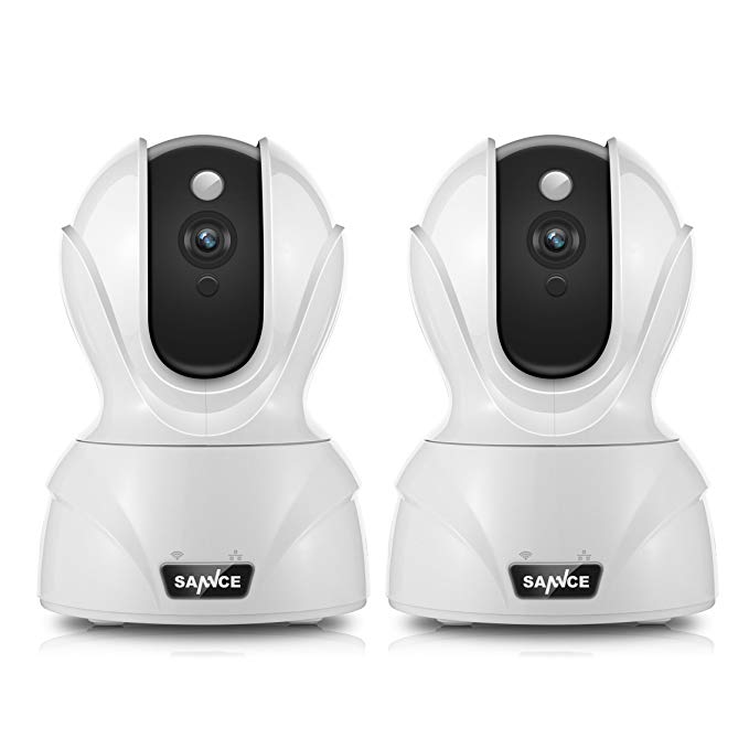 SANNCE 2-Pack Wireless 1080P HD Smart Home WiFi IP Security Camera System with 2 - way Audio, Infrared Night Vision and Motion Detection