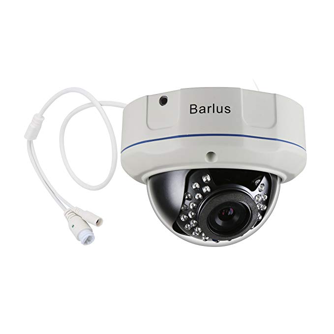 Barlus Security Camera IK10 1440p Poe IP Dome Camera Vandal Proof with Built-in Microphone, Supports TF card for storing sound and images, Max 64GB(Does Not Include TF Card)